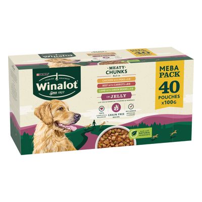 Winalot - Meaty Chunks in Jelly Mega Pack 40 x 100g