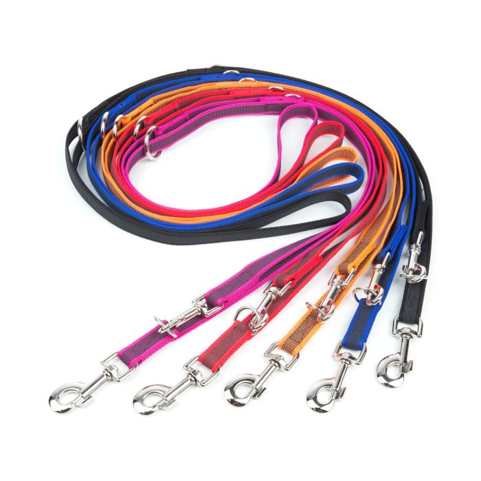 Julius-k9 Color & Gray® Super Grip Double Ended Dog Lead - Thin (20mm) - Adjustable Length