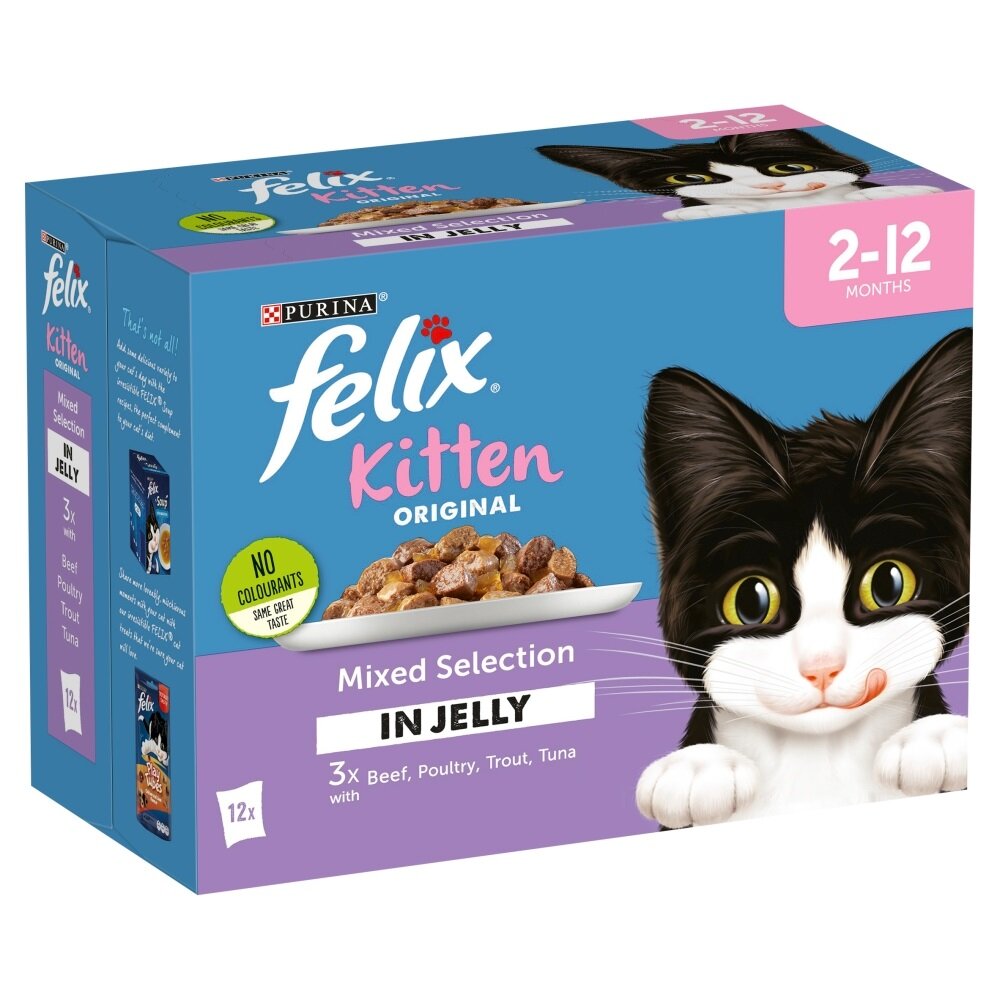 Felix Pouch Kitten Mixed Selection (Beef) in Jelly 12 x 100g