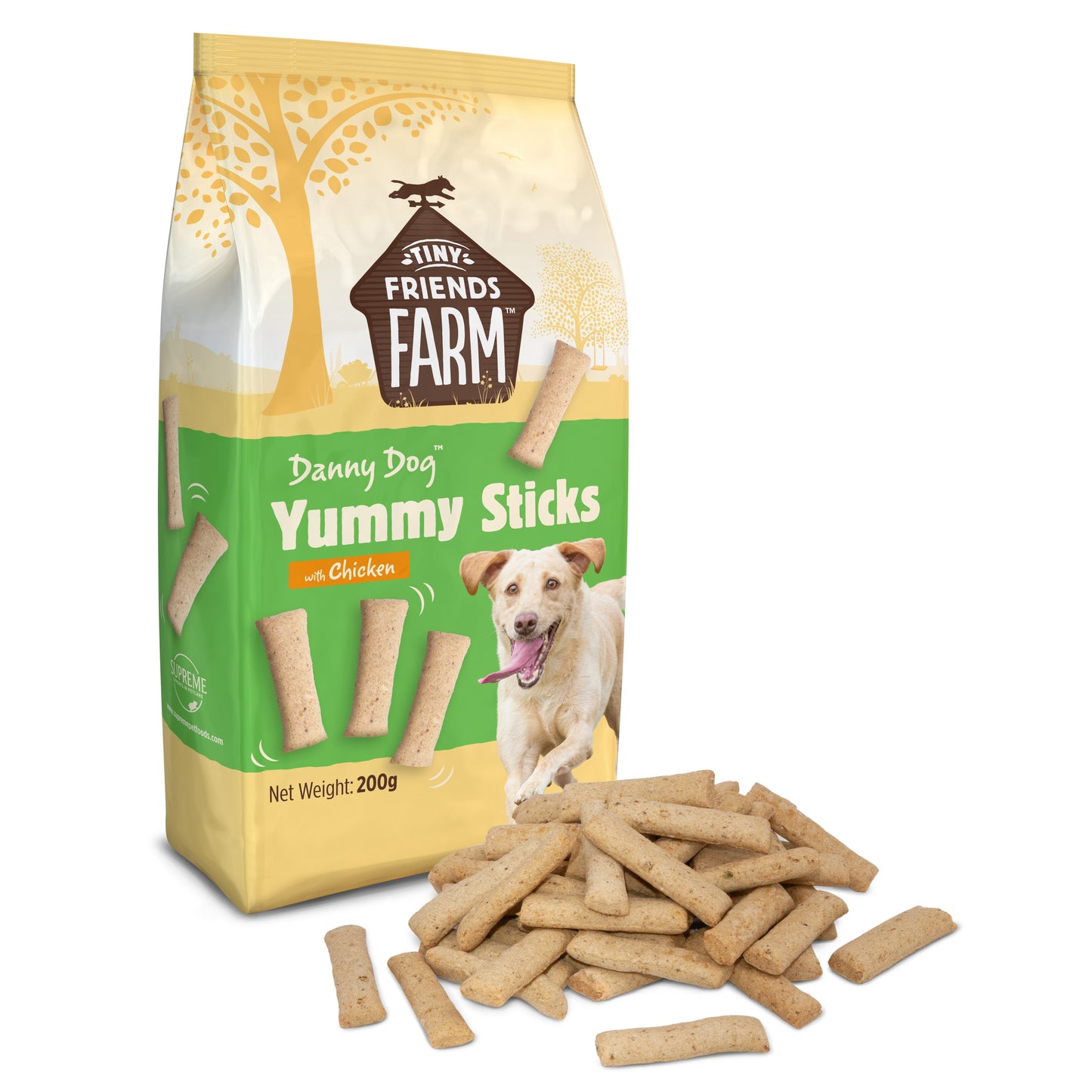 Tiny Friends Farm Danny Dog Yummy Sticks Chicken 200g