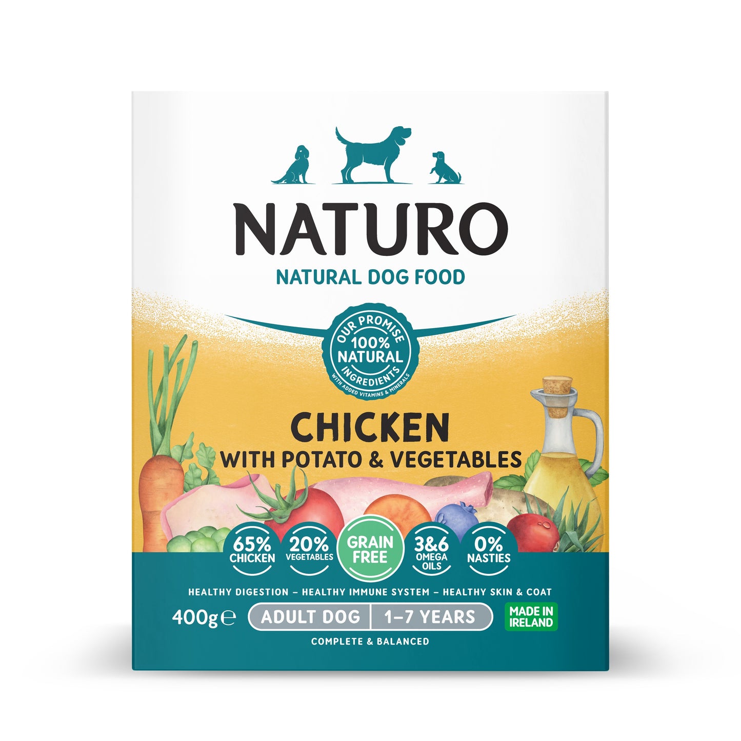 Naturo Adult Grain Free Chicken with Potato & Veg Trays 400g