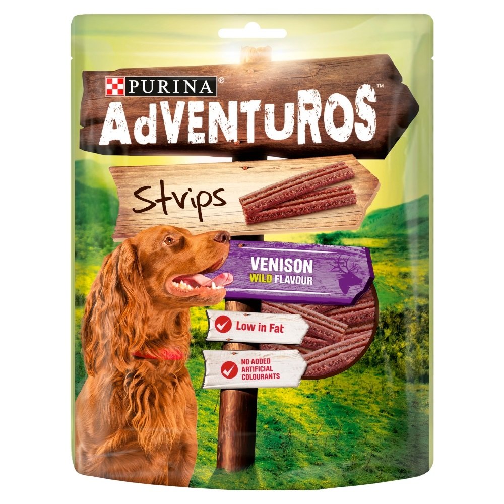 Nestle Purina Adventuros Strips Venison Dog Treats 90g