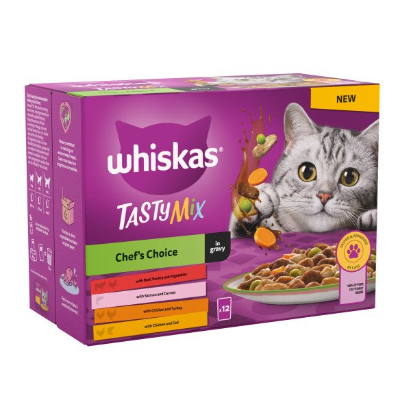 Whiskas Adult 1+ Tasty Mix Chefs Choice in Gravy Pouches 12 x 85g