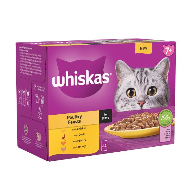 Whiskas Senior 7+ Poultry Feasts in Gravy 12 x 85g