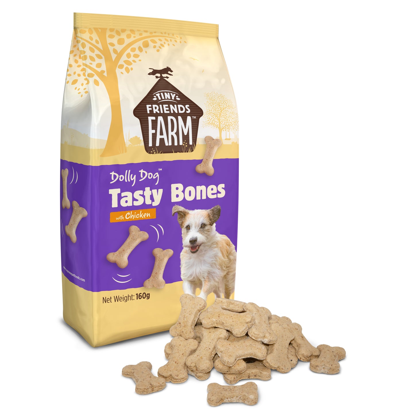 Tiny Friends Farm Dolly Dog Tasty Bones Chicken 160g