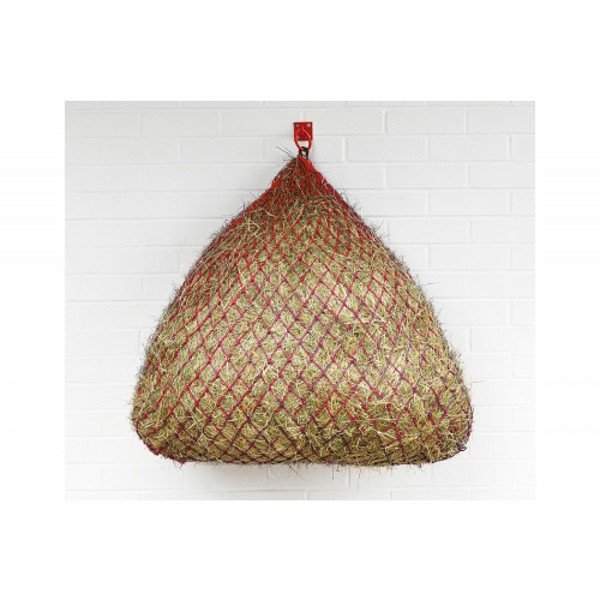Square Bottom Slow Feeder Hay Net 50" Large Red/Navy
