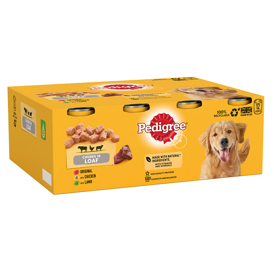 Pedigree Adult Wet Dog Food Mixed Loaf 12x400g
