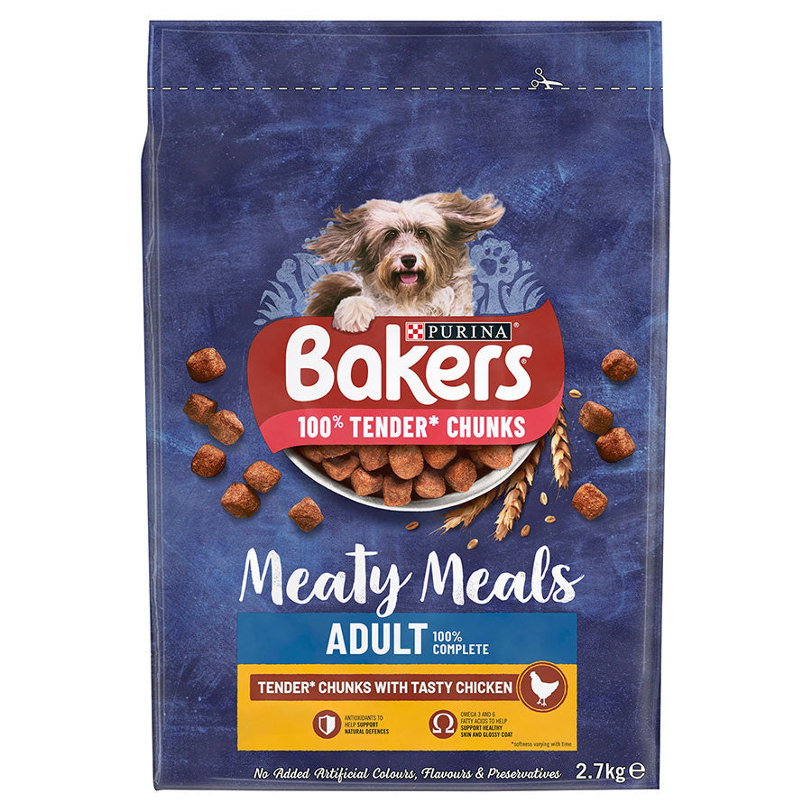 Bakers Meaty Meals Adult Dry Dog Food Chicken 2.7kg