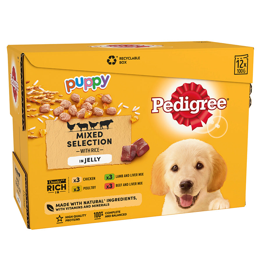 Pedigree Puppy Wet Dog Food Mixed Jelly 12x100g