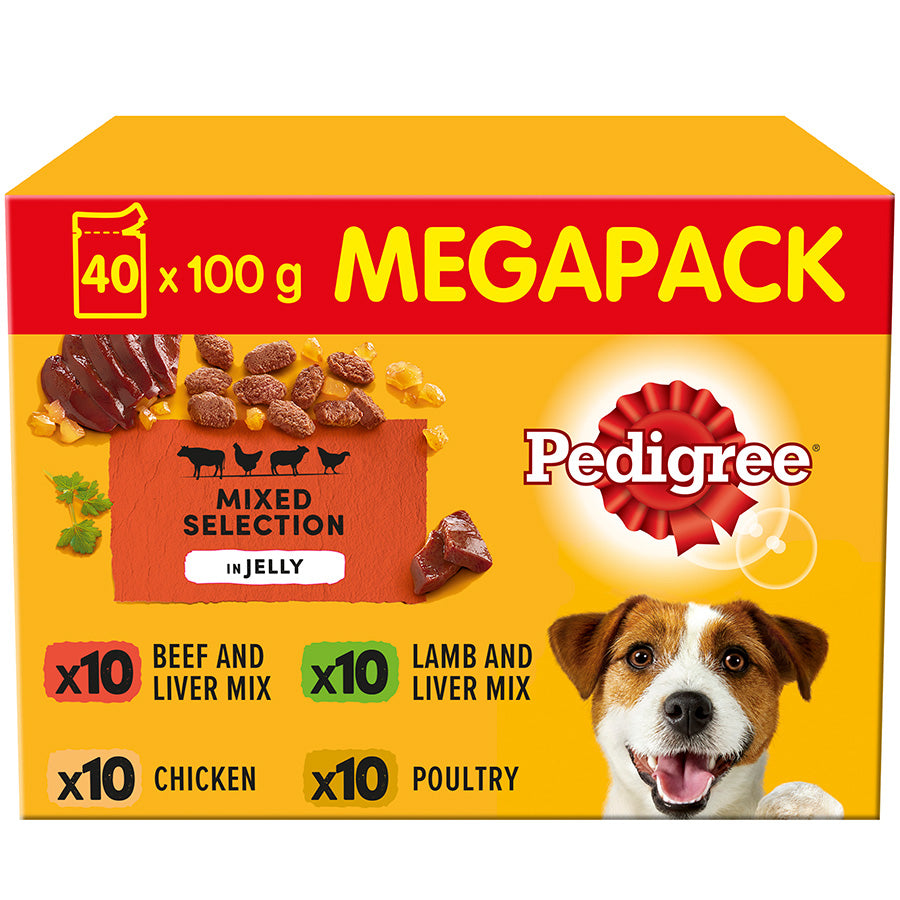 Pedigree Wet Adult Dog Food Mixed In Jelly 40x100g