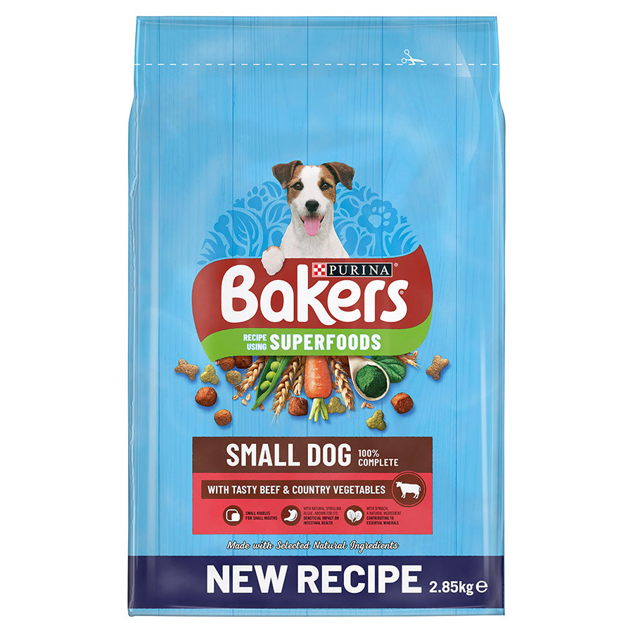 Bakers Small Breed Adult Dry Dog Food Beef & Veg 2.85kg