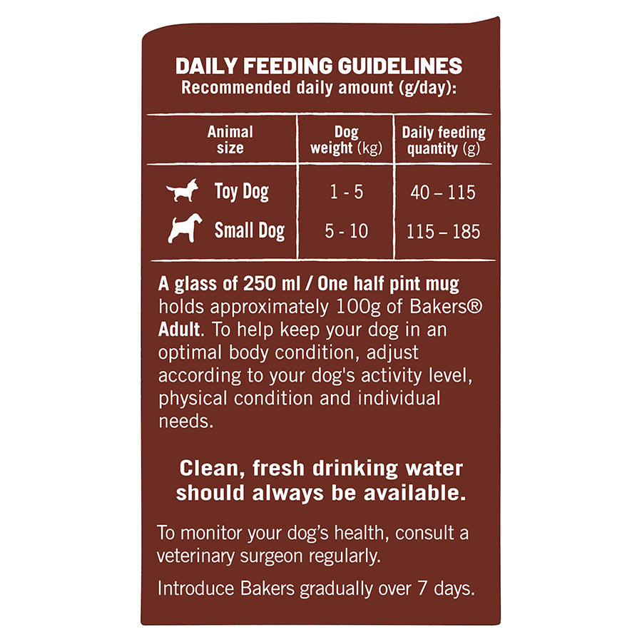 Bakers Small Breed Adult Dry Dog Food Beef & Veg 2.85kg