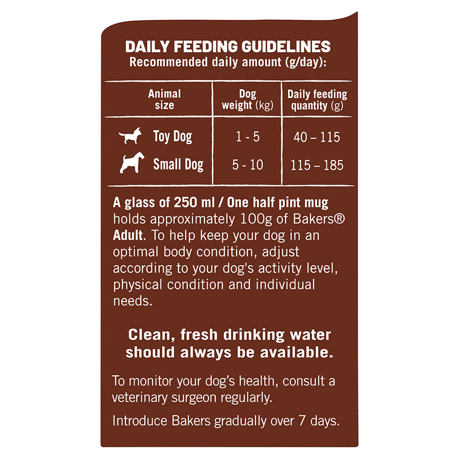 Bakers Small Breed Adult Dry Dog Food Chicken & Veg 2.85kg