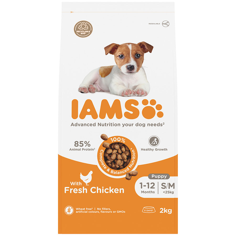 Iams Small & Medium Breed Dry Puppy Food Chicken 2kg