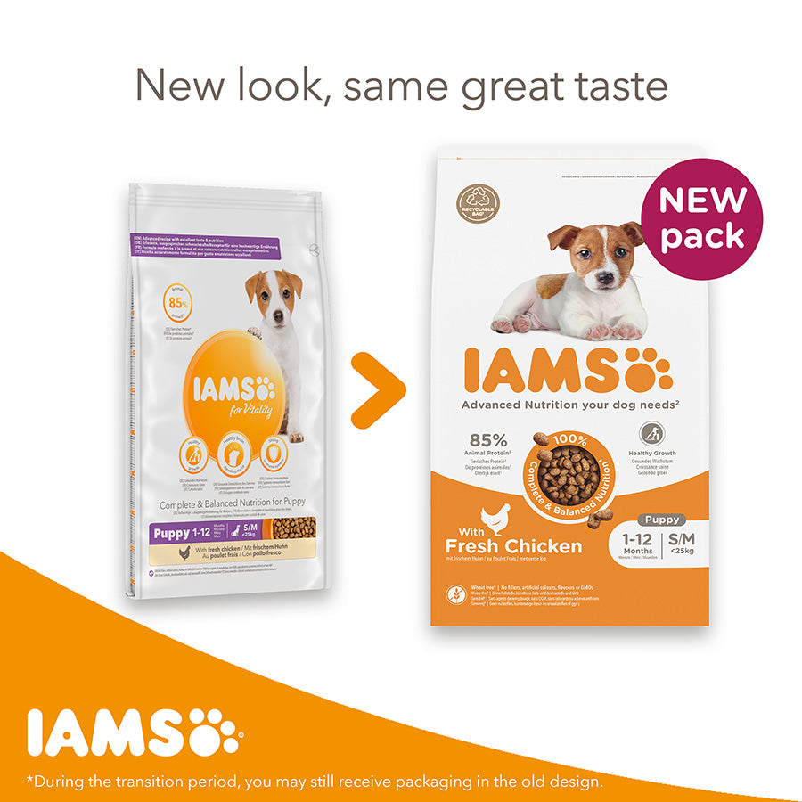 Iams Small & Medium Breed Dry Puppy Food Chicken 2kg