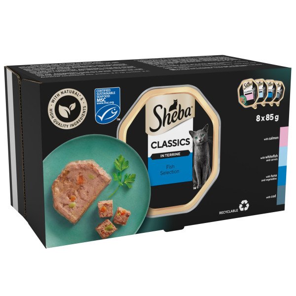 Sheba Classic Ocean Selection in Terrine Trays 8 x 85g