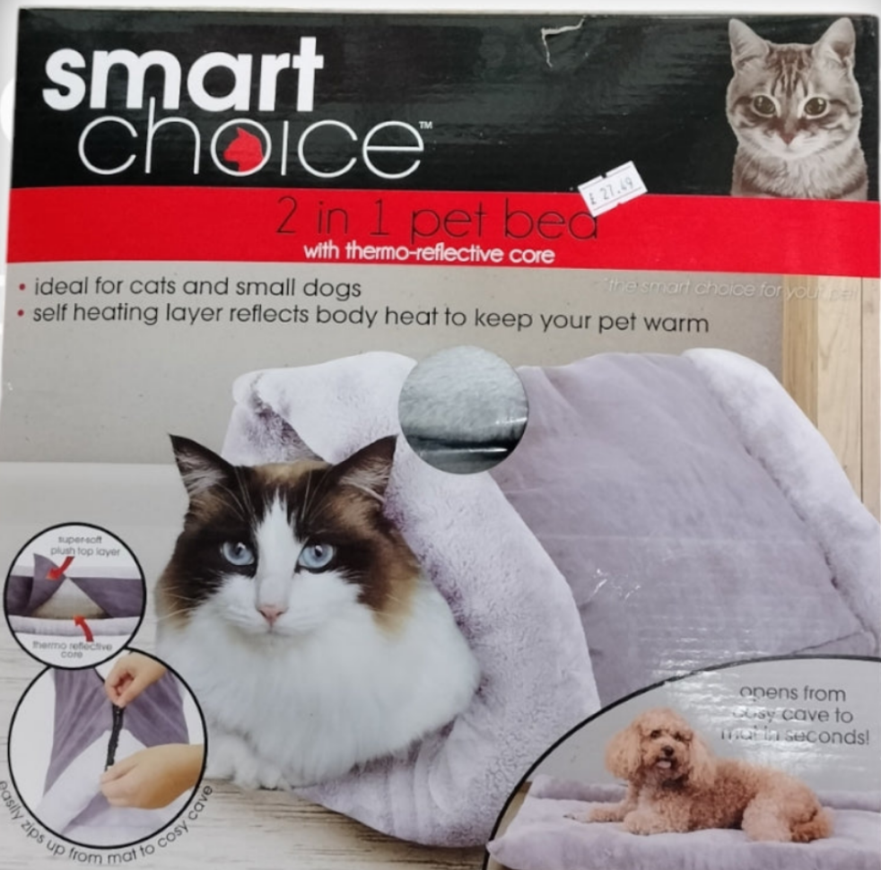 Smart Choice 2 in 1 pet bed with thermo-reflective core