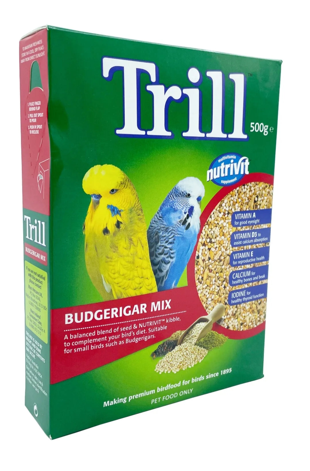 Trill Budgie Food 500g Pet Zone