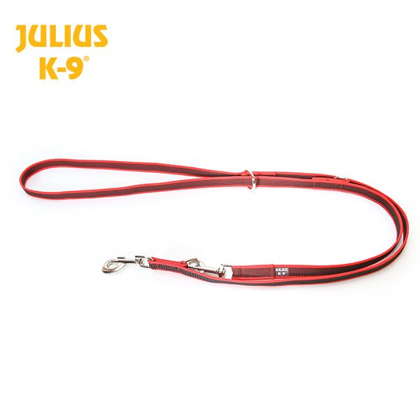 Julius-k9 Color & Gray® Super Grip Double Ended Dog Lead - Thin (20mm) - Adjustable Length