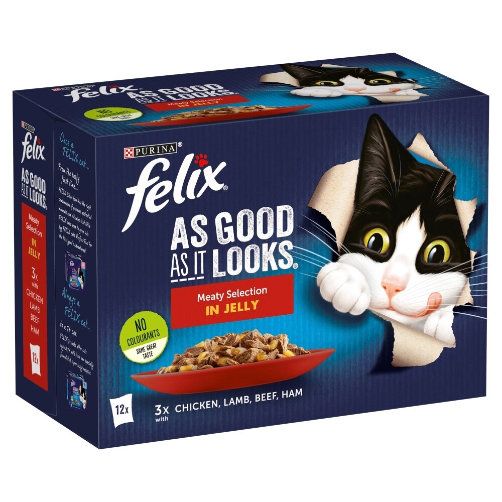 Felix Pouch As Good As It Looks Meaty Selection (Beef) in Jelly 12 x 100g