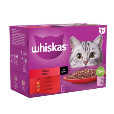 Whiskas Adult 1+ Meaty Meals in Gravy Pouches 12 x 85g
