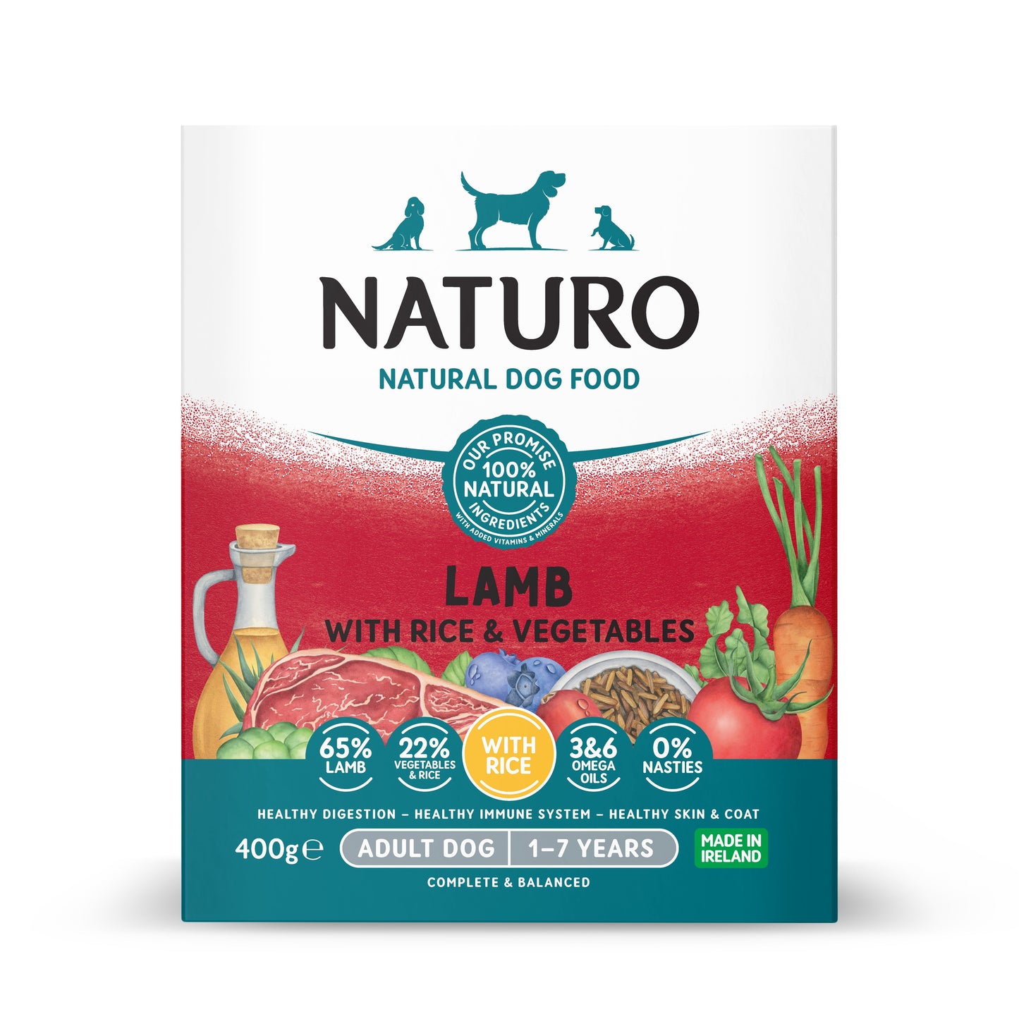 Naturo Adult Lamb with Rice & Veg Trays 400g
