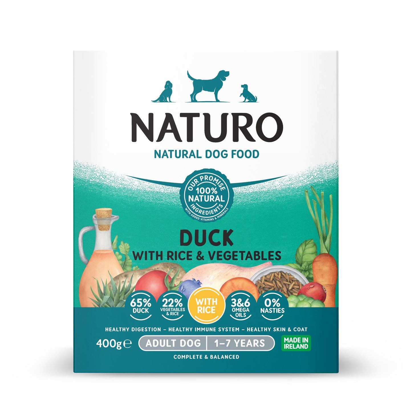 Naturo Adult Duck with Rice & Veg Trays 400g