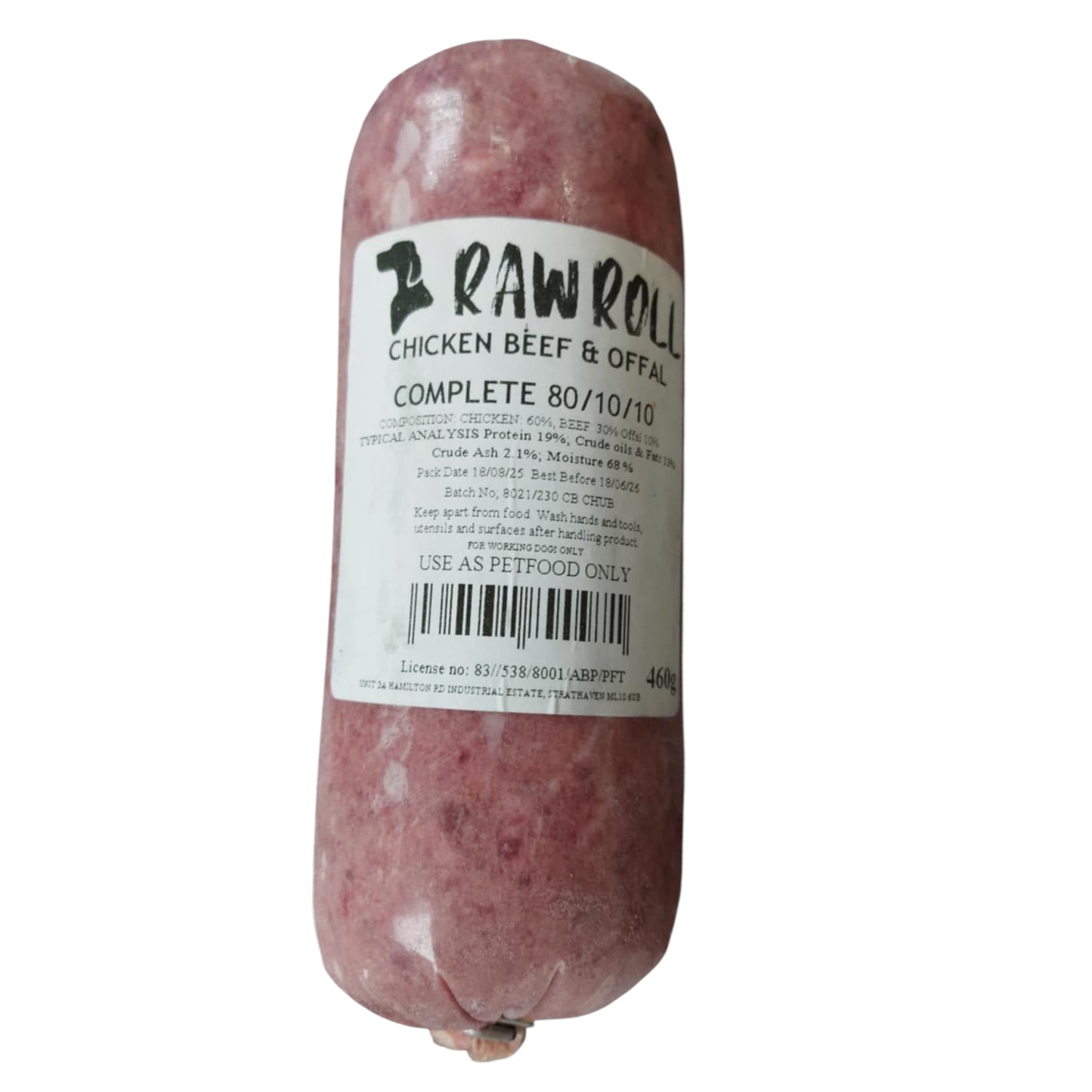 Raw Roll - Chicken Beef & Offal Complete 80-10-10 460g