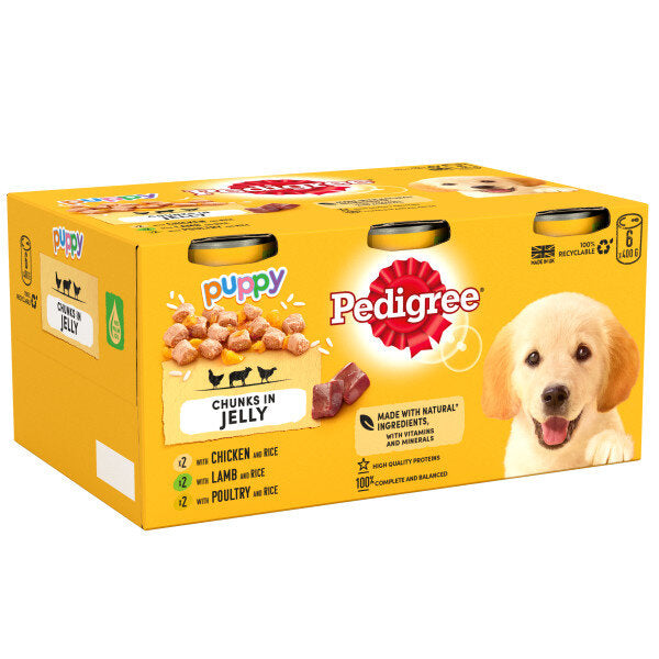 Pedigree Tins Puppy Chunks in Jelly 6 x 400g