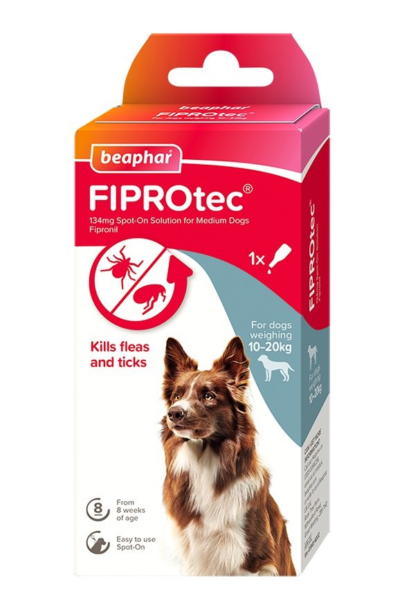 Beaphar FIPROtec Flea & Tick Spot On for Medium Dogs (10-20kg) 1 pipette
