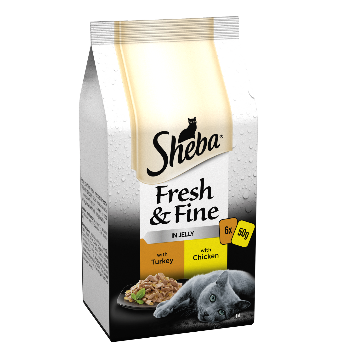 Sheba Fresh & Fine Adult Turkey & Chicken in Jelly Pouches 6 x 50g