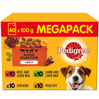 Pedigree Wet Adult Dog Food Mixed In Jelly 40x100g