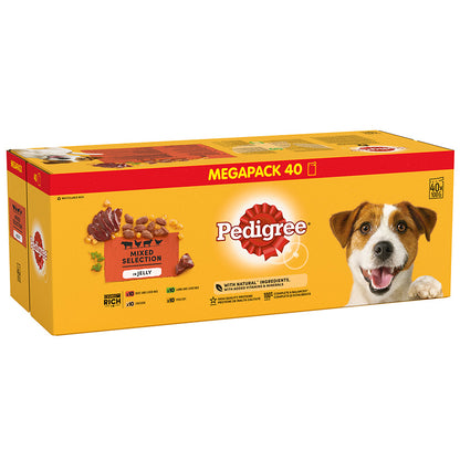 Pedigree Wet Adult Dog Food Mixed In Jelly 40x100g