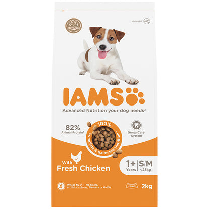 Iams Small & Medium Breed Adult Dry Dog Food Chicken 2kg