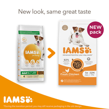 Iams Small & Medium Breed Adult Dry Dog Food Chicken 2kg