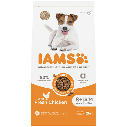 Iams Small & Medium Breed Senior Dry Dog Food Chicken 2kg