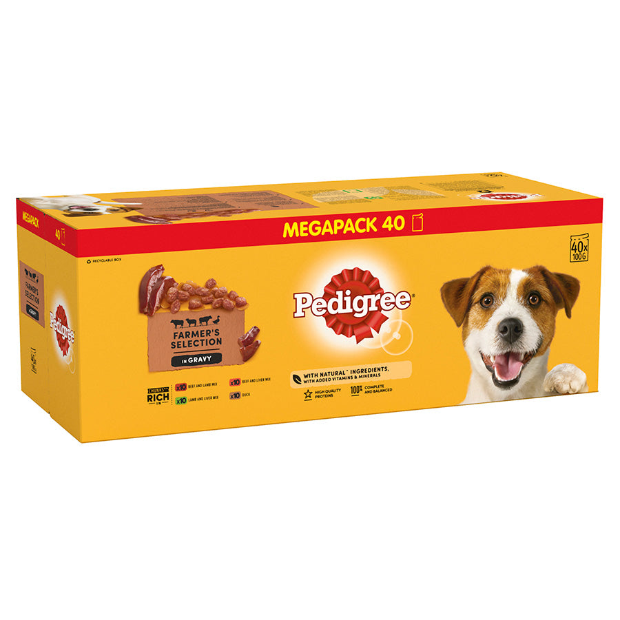 Pedigree Wet Adult Dog Food Mixed In Gravy 40x100g