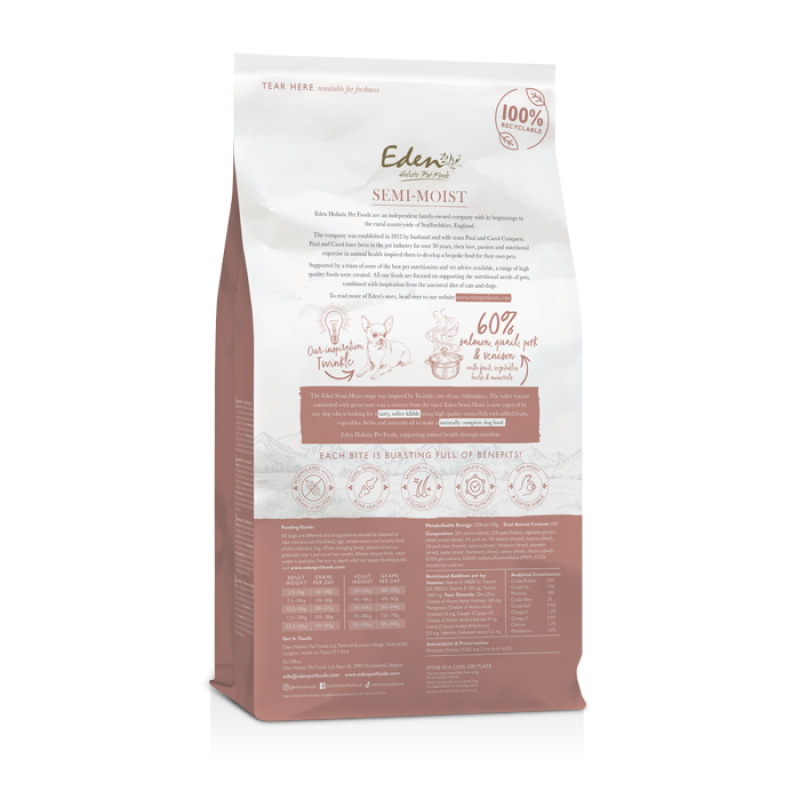 Eden 60/40 Succulent Semi-Moist Salmon & Quail 2kg