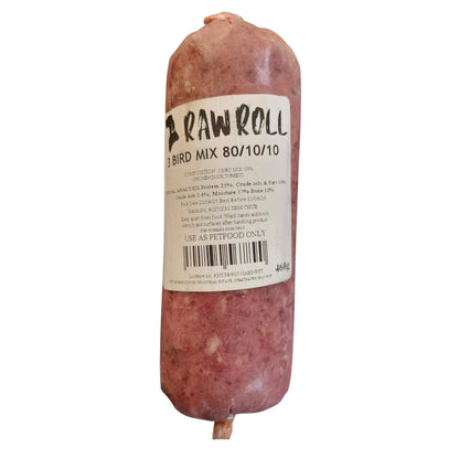 Raw Roll - 3 Bird Mix 80-10-10 460g