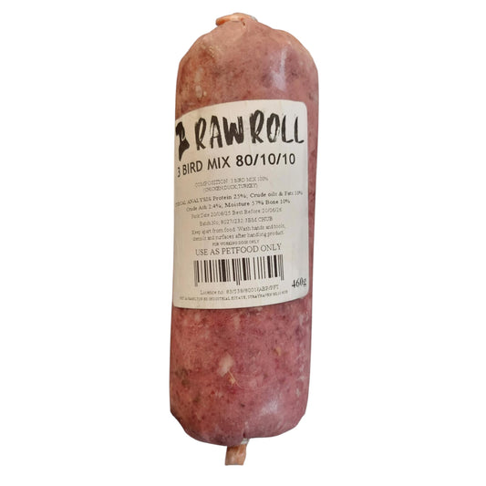 Raw Roll - 3 Bird Mix 80-10-10 460g