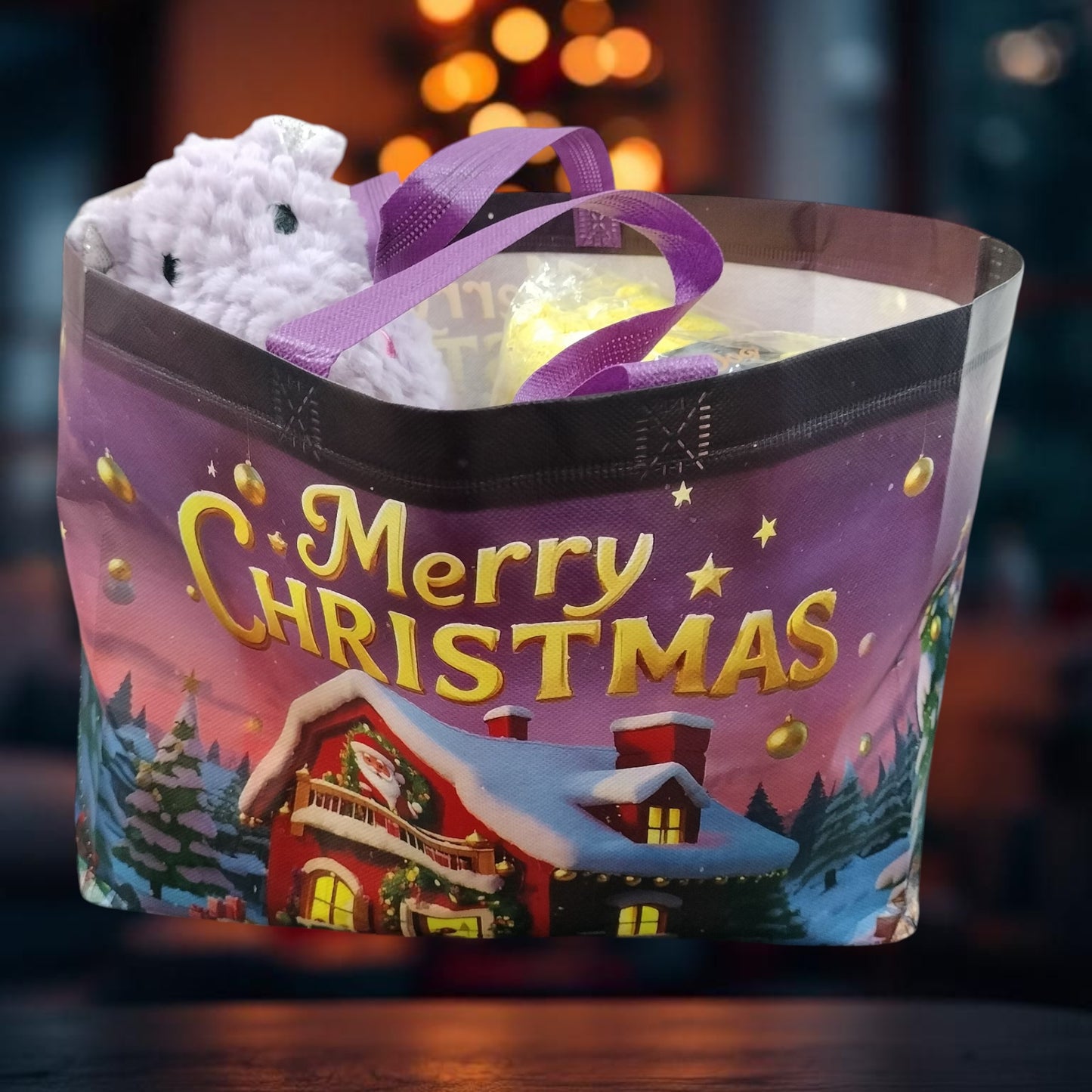 Christmas Dog Gift Bag with a Hippo 🎅🏻