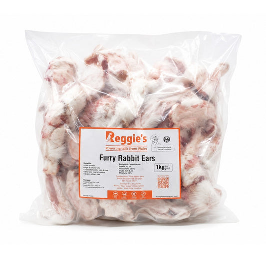 Reggie's - Furry Frozen Rabbit Ears – 1kg