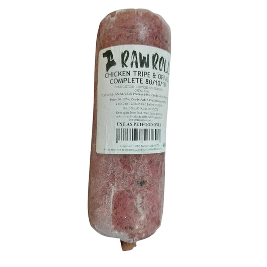 Raw Roll - Chicken Tripe & Offal Complete 80-10-10 460g